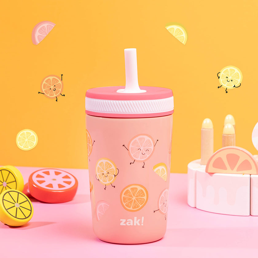 Zak Designs Happy Fruit Kelso 12oz Stainless Steel Leak-Proof Toddler Cup 🍁 All In One Marketplace Canada