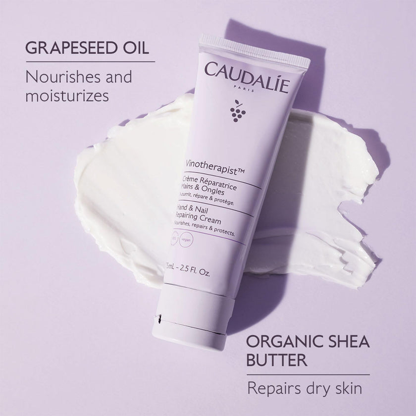 Caudalie Vinotherapist Hand and Nail Cream with Shea Butter and Grapeseed Oil, Vegan and Dermatologically Tested - 75 mL 🍁 All In One Marketplace Canada