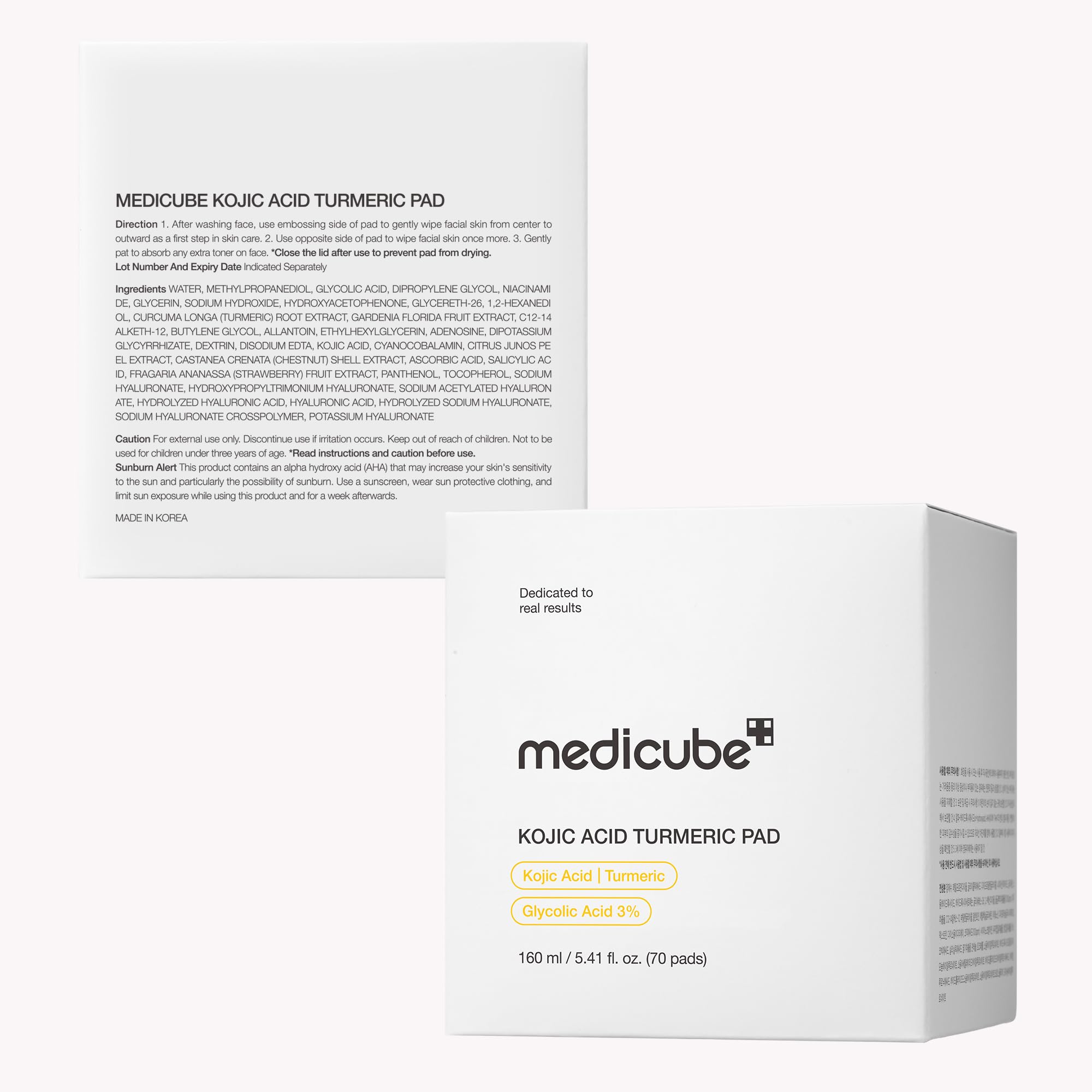 medicube Kojic Acid Turmeric Clarifying Toner Pad for Troubled Skin & Use After Spot Care, Soothing & Calming with Kojic Acid, Turmeric, Niacinamide & Glycolic Acid, Korean Skin Care, 70 Pads, 1 Pack 🍁 All In One Marketplace Canada