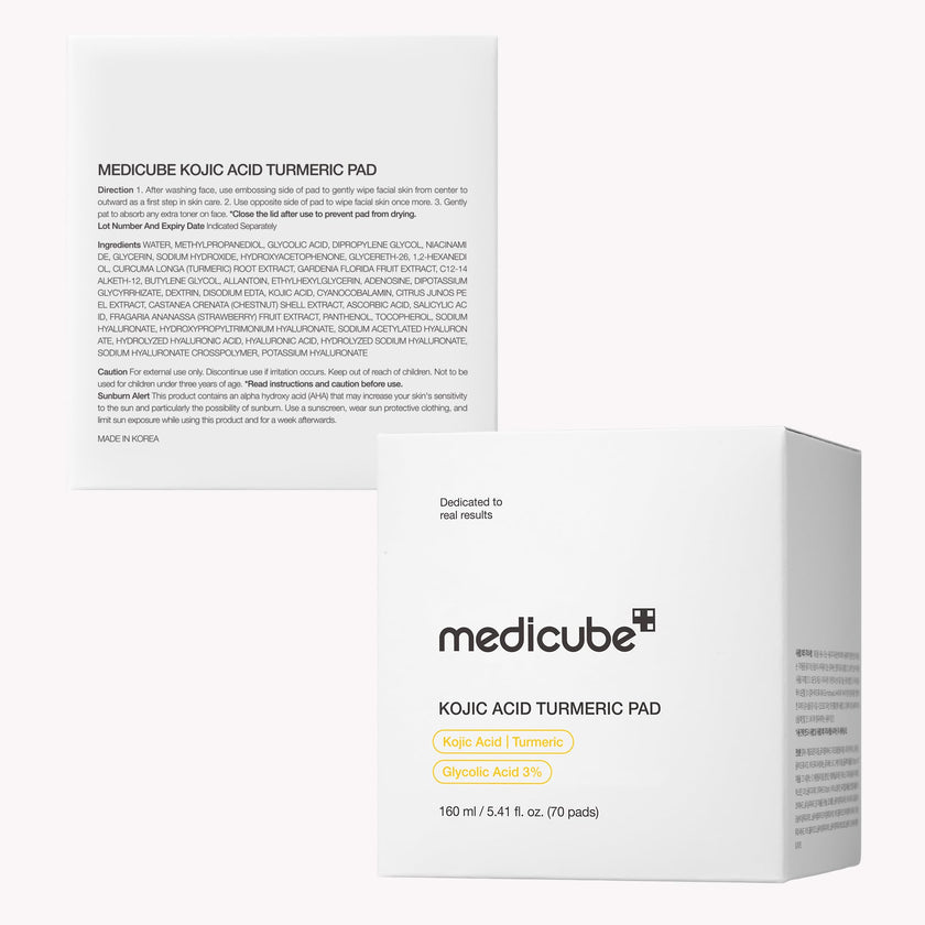 medicube Kojic Acid Turmeric Clarifying Toner Pad for Troubled Skin & Use After Spot Care, Soothing & Calming with Kojic Acid, Turmeric, Niacinamide & Glycolic Acid, Korean Skin Care, 70 Pads, 1 Pack 🍁 All In One Marketplace Canada
