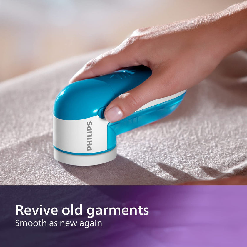 Philips Fabric Shaver, Removes Fabric Pills, Suitable for All Garments, Large Blade Surface, Cleaning Brush, Includes Batteries, Blue (GC026/00) 🍁 All In One Marketplace Canada