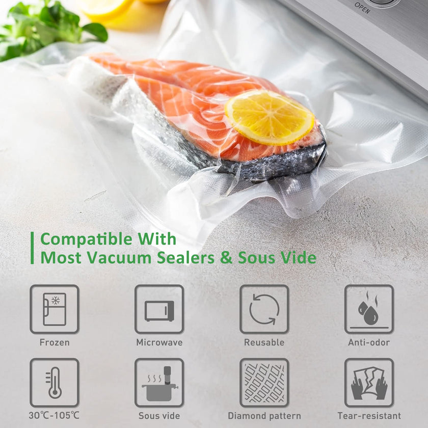 Food Vacuum Sealer Bag Rolls: KitchenBoss 6 Rolls Food Saver Bags,6 8 11 inch Sous Vide Bags Rolls with BPA Free, Commercial Grade Vac seal Bags for All Vacuum Sealer 🍁 All In One Marketplace Canada