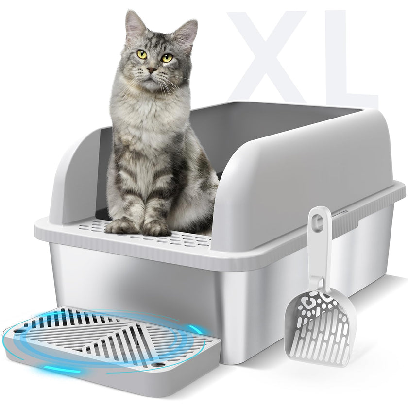 Suzzipaws XL Enclosed Stainless Steel Cat Litter Box for Big Cats 🍁 All In One Marketplace Canada