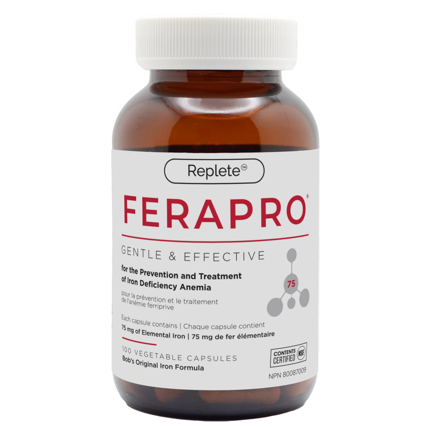 FERAPRO 75 Targeted Iron Support 75 mg Elemental Iron with Vitamin C Methylcobalamin 5-MTHF Glycine 100 Capsules Vegan Clean Label 🍁 All In One Marketplace Canada