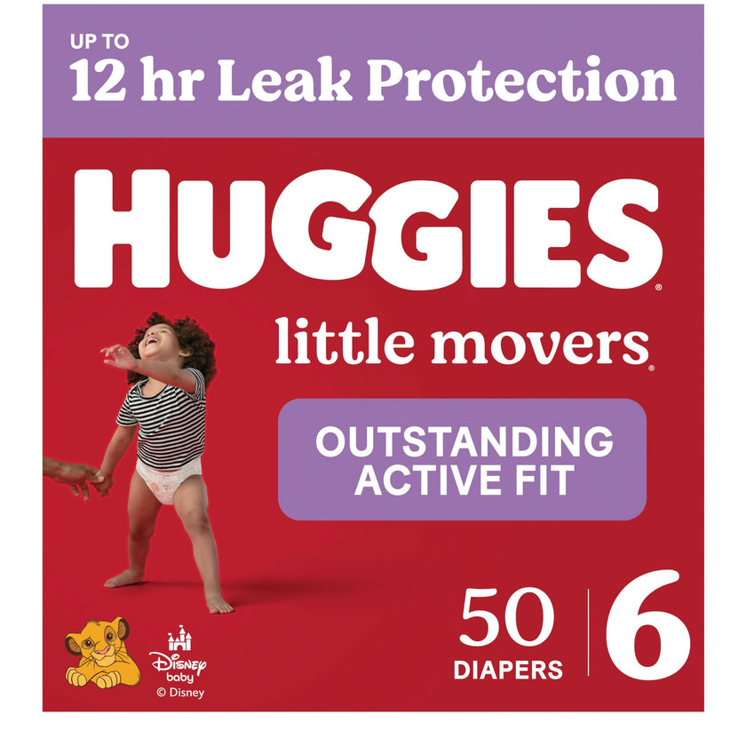 Huggies Size 6 Diapers, Little Movers Baby Diapers, Size 6 (35+ lbs), 50 Count 🍁 All In One Marketplace Canada