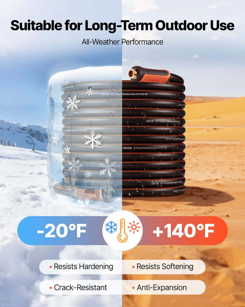 VEVOR Garden Hose, 100 ft 5/8