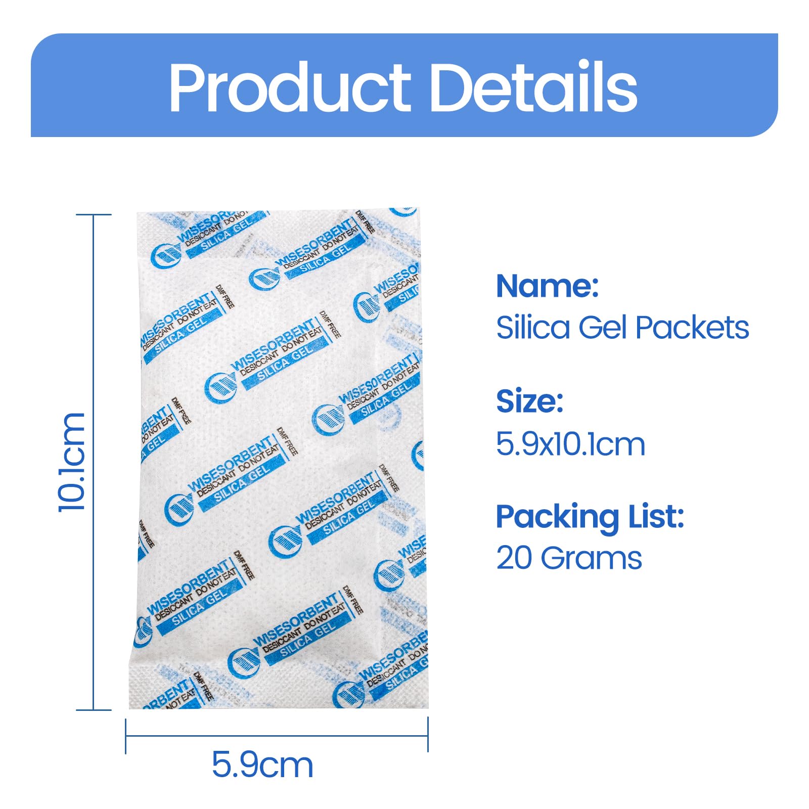 Wisesorb Silica Gel Packets, 20 Gram 15 Packs Dessicant Packets for Storage, Pure and Safe Silica Gel Desiccant Packs, Humidity Packs 🍁 All In One Marketplace Canada