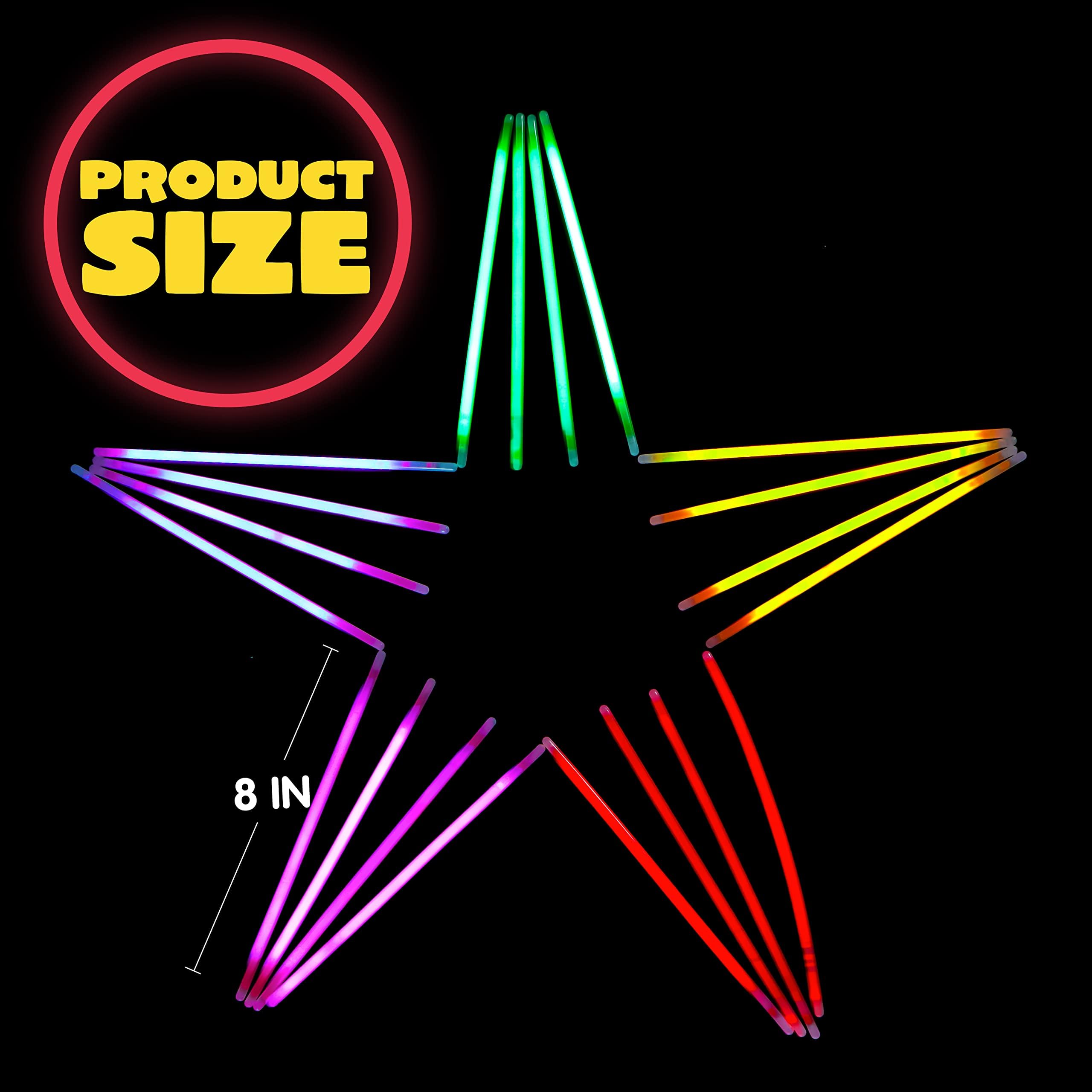 JOYIN 200 Pcs Glow Sticks Bulk 8
