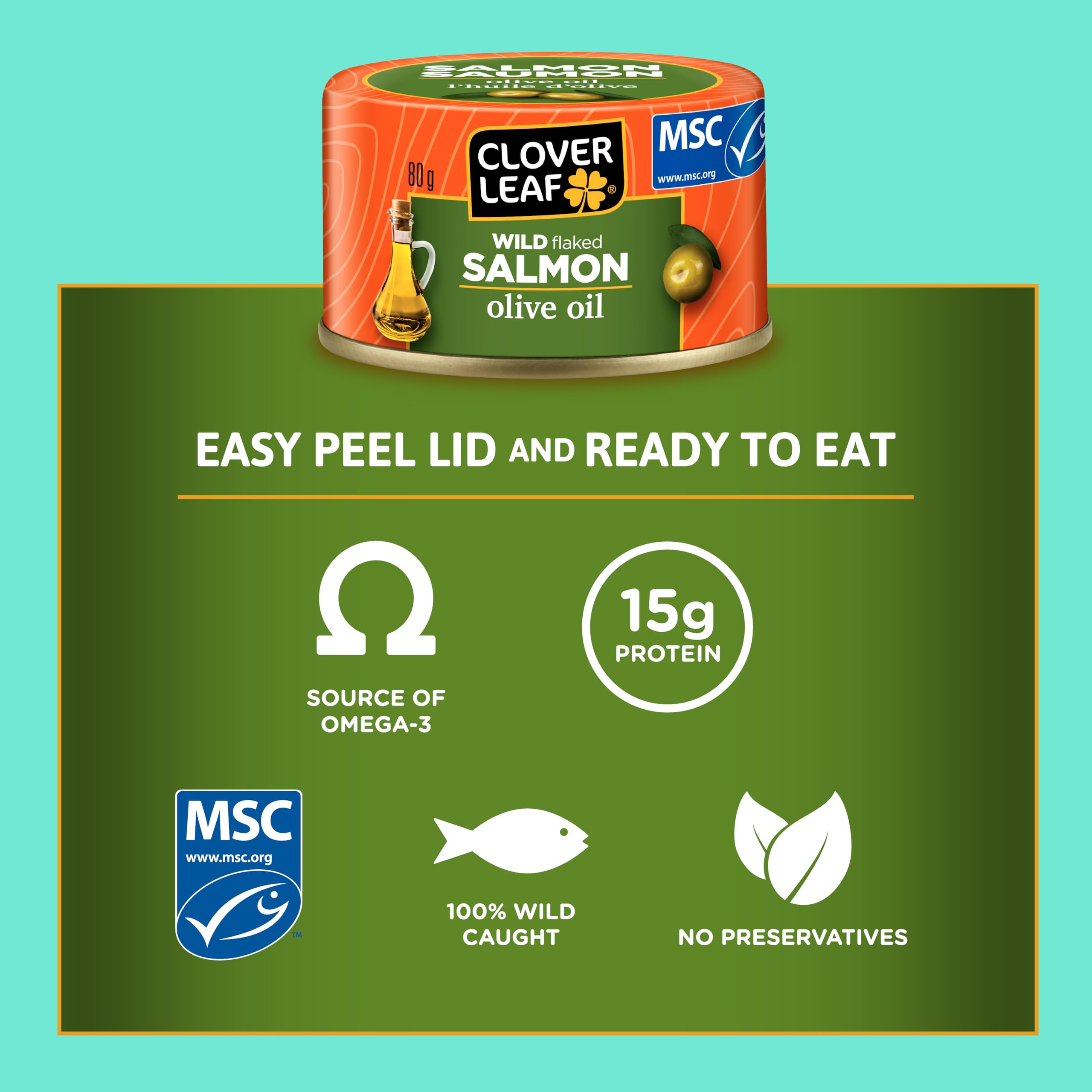 Clover Leaf Wild Flaked Pink Salmon Olive Oil 80g, 24 Easy-Peel Cans 🍁 All In One Marketplace Canada