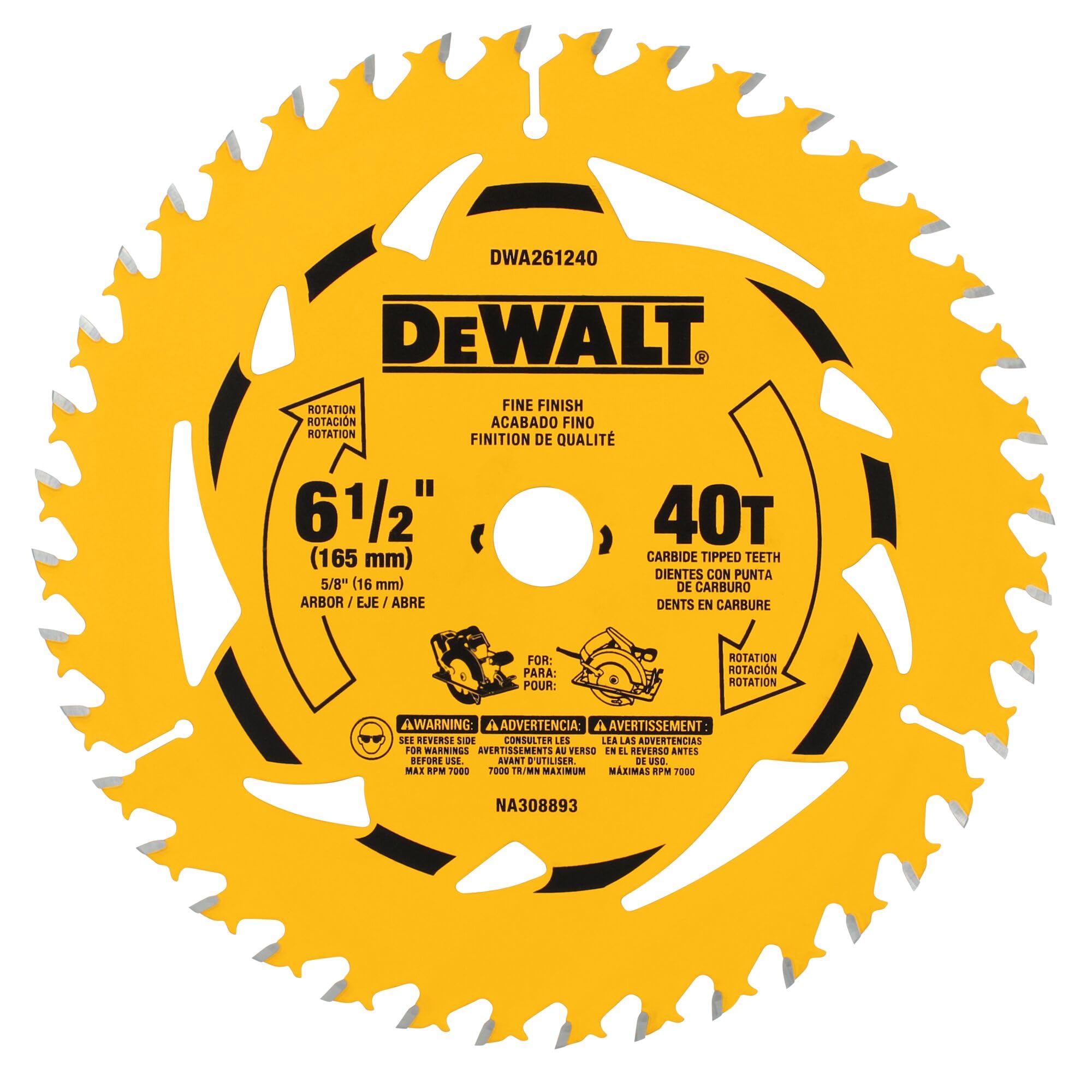 DEWALT Circular Saw Blade, 6 1/2 Inch, 40 - Tooth (DWA261240) 🍁 All In One Marketplace Canada