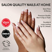 Glamnetic Press On Nails - Ma Damn | French Tip Nails, UV Finish Short Pointed Almond Shape, Reusable Semi-Transparent Nails in 12 Sizes - 24 Nail Kit with Glue 🍁 All In One Marketplace Canada