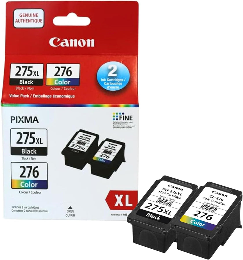 Canon Genuine Ink Cartridges PG-275XL Black/CL-276 Colour, High-Yield Value Pack (2 Count), Original Canon Printer Ink for PIXMA TR4720 / TS3720 / TS3520 Series Printers 🍁 All In One Marketplace Canada