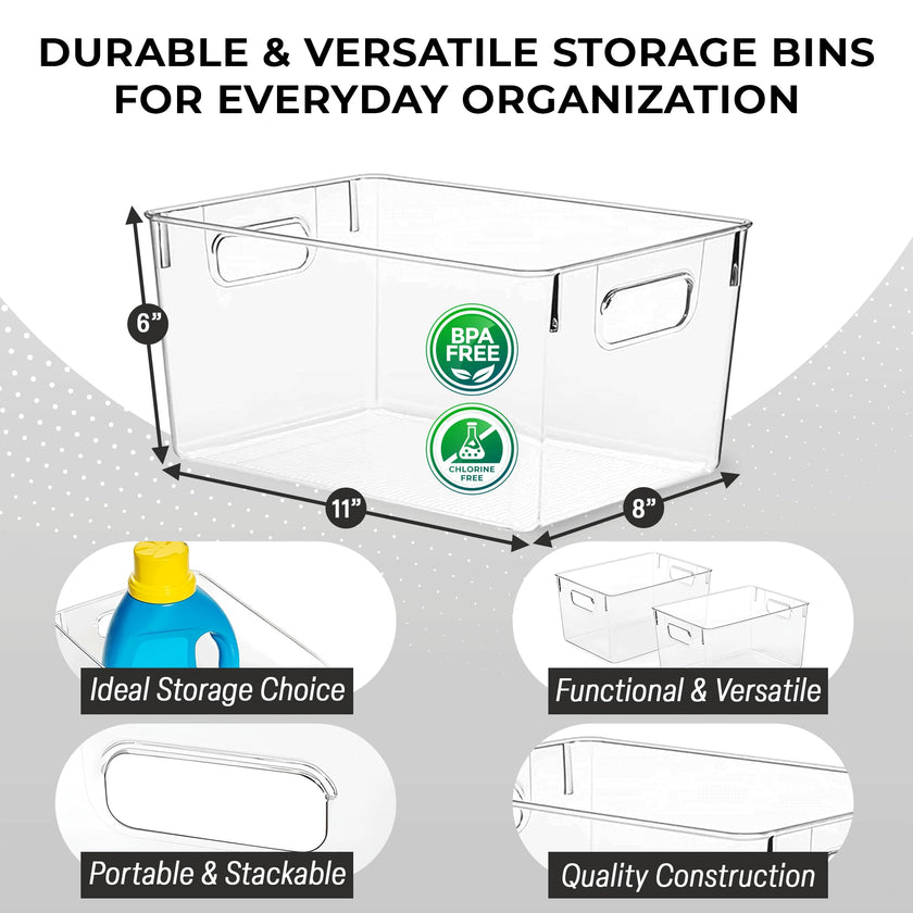 ClearSpace Clear Plastic Storage Bins – Pantry Organizers & Storage Containers, Cabinet Organizer - Home Organization Must Haves for Kitchen, Laundry Room, Office, Closet, Garage & Freezer 🍁 All In One Marketplace Canada