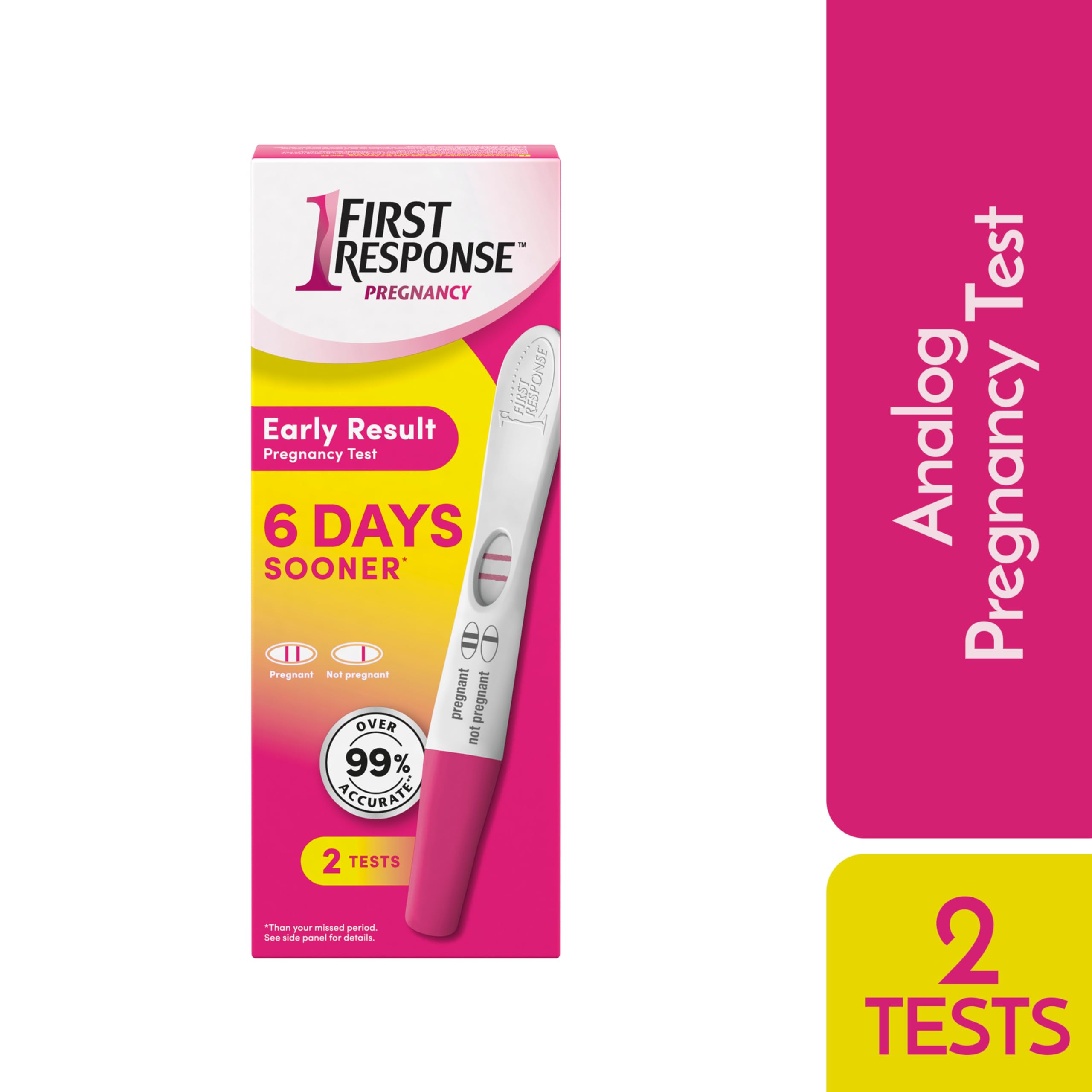 First Response Early Result - Pregnancy Test Kit - Detect Pregnancy 6 Days Sooner Than Your Missed Period - Over 99% Accurate - Analog (2 Count) 🍁 All In One Marketplace Canada