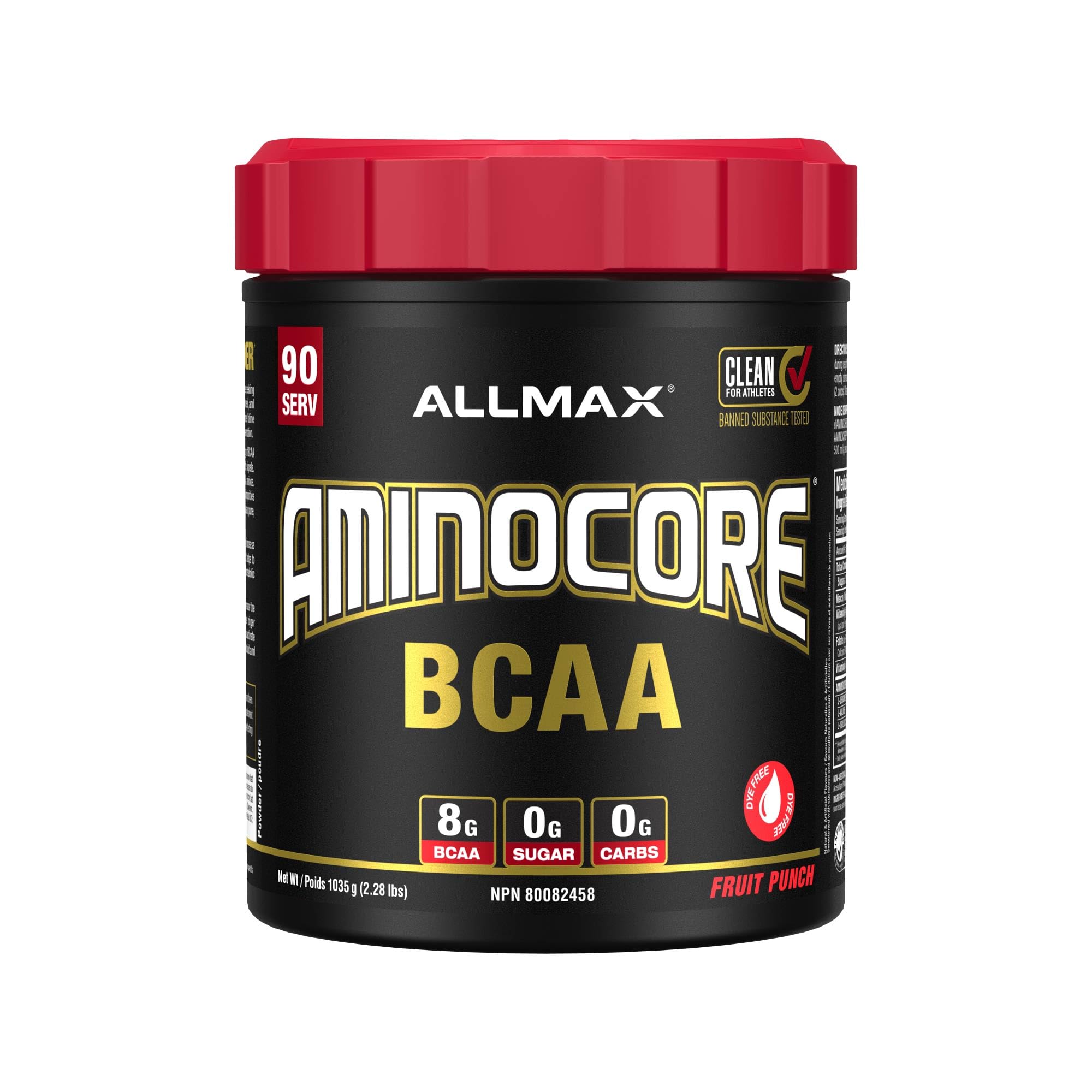 ALLMAX AMINOCORE BCAA Powder, Fruit Punch, 90 Servings, 1035 g 🍁 All In One Marketplace Canada