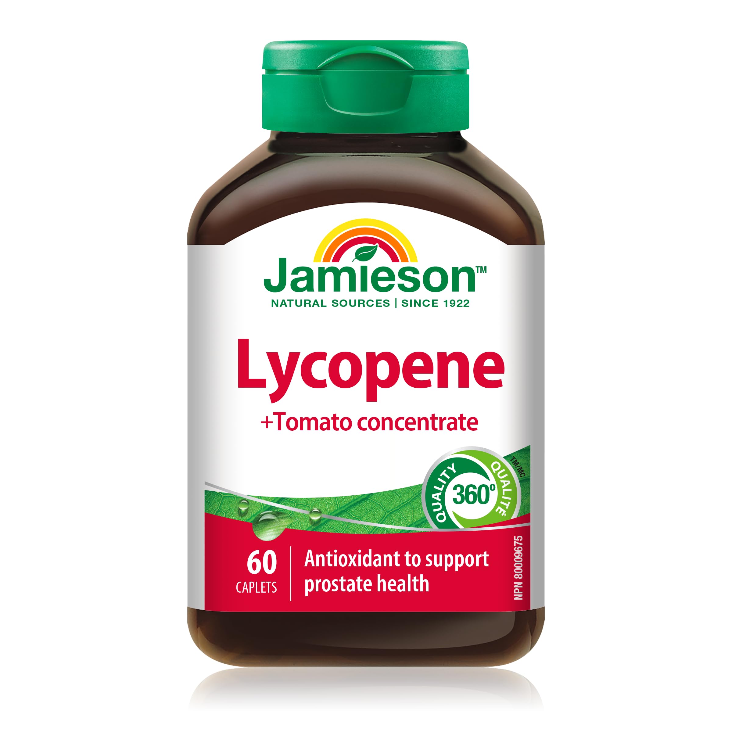 Jamieson Lycopene with Tomato Concentrate, 60 Caplets, Powerful Antioxidant and Supports Prostate Health. Gluten-Free, Lactose-Free, No Artificial Colours or Flavours, Proudly Canadian 🍁 All In One Marketplace Canada