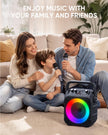 Karaoke Machine for Adults Kids, Portable Bluetooth Karaoke Speaker with 2 Wireless Microphones System with Lights, PA System for Home Party Supports USB/TF/REC/FM/AUX(No Screen Included) 🍁 All In One Marketplace Canada