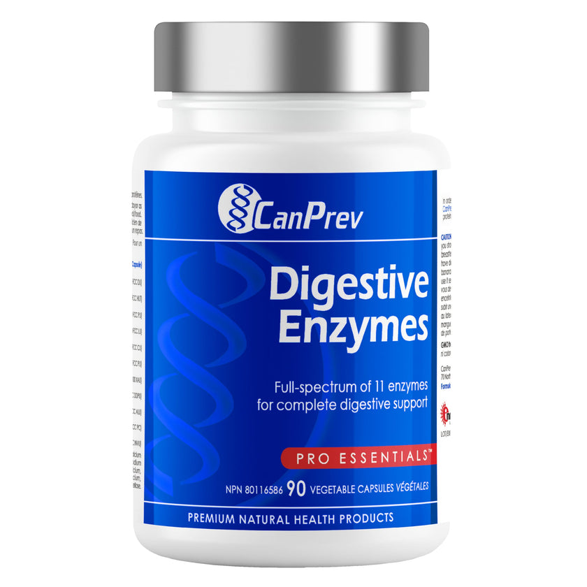 CanPrev - Digestive Enzymes Supplement, 90 Capsules 30-Day Supply - Full Spectrum of 11 Digestive Enzymes for Stomach Gas, Digestion, Indigestion and Bloating Relief - Helps Break Down Proteins 🍁 All In One Marketplace Canada