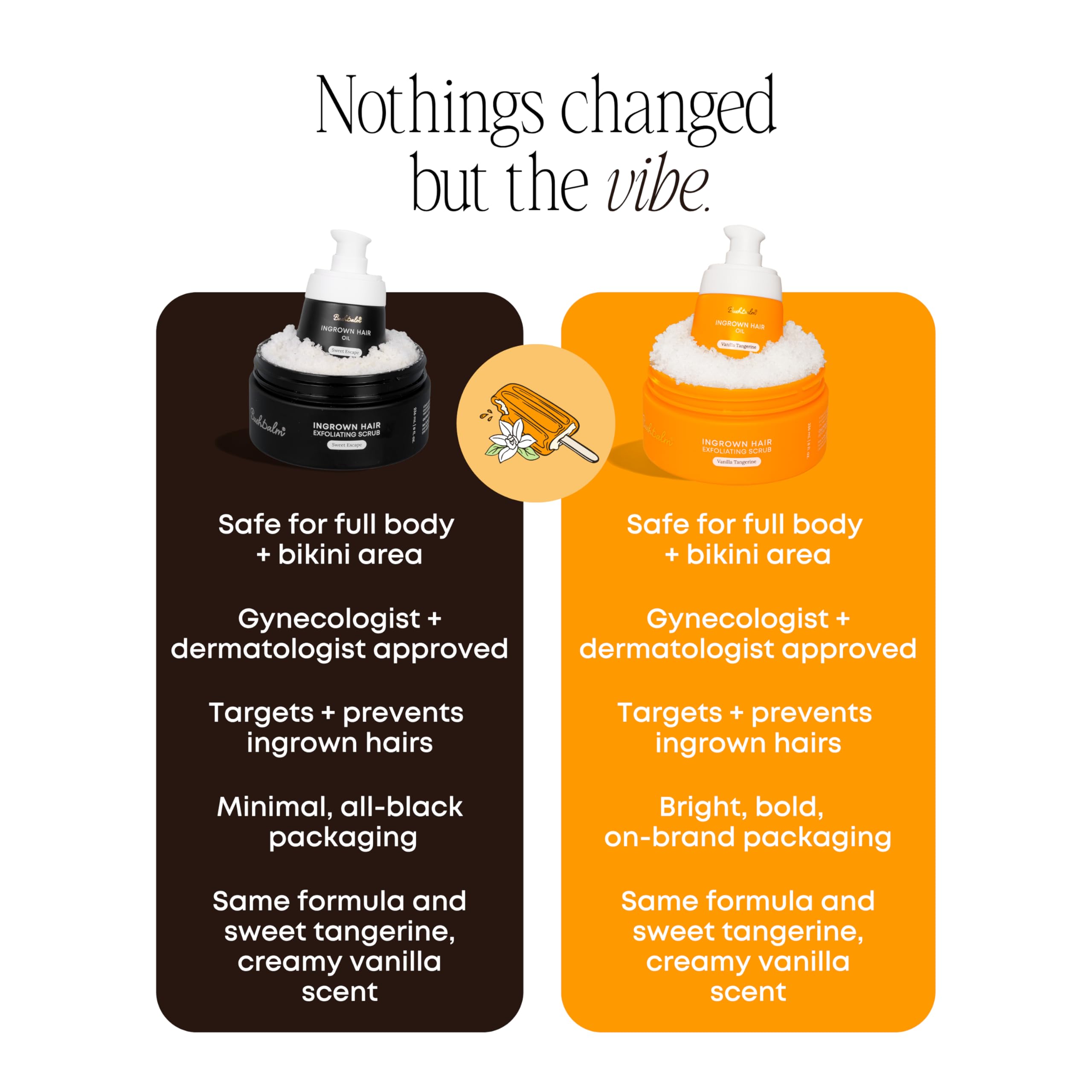 Bushbalm Ingrown Hair and Razor Bumps 2-Step Routine - Moisturize and Calm - Ingrown Hair Oil (30 ml) and Exfoliating Scrub (236 ml) - Vanilla Tangerine 🍁 All In One Marketplace Canada
