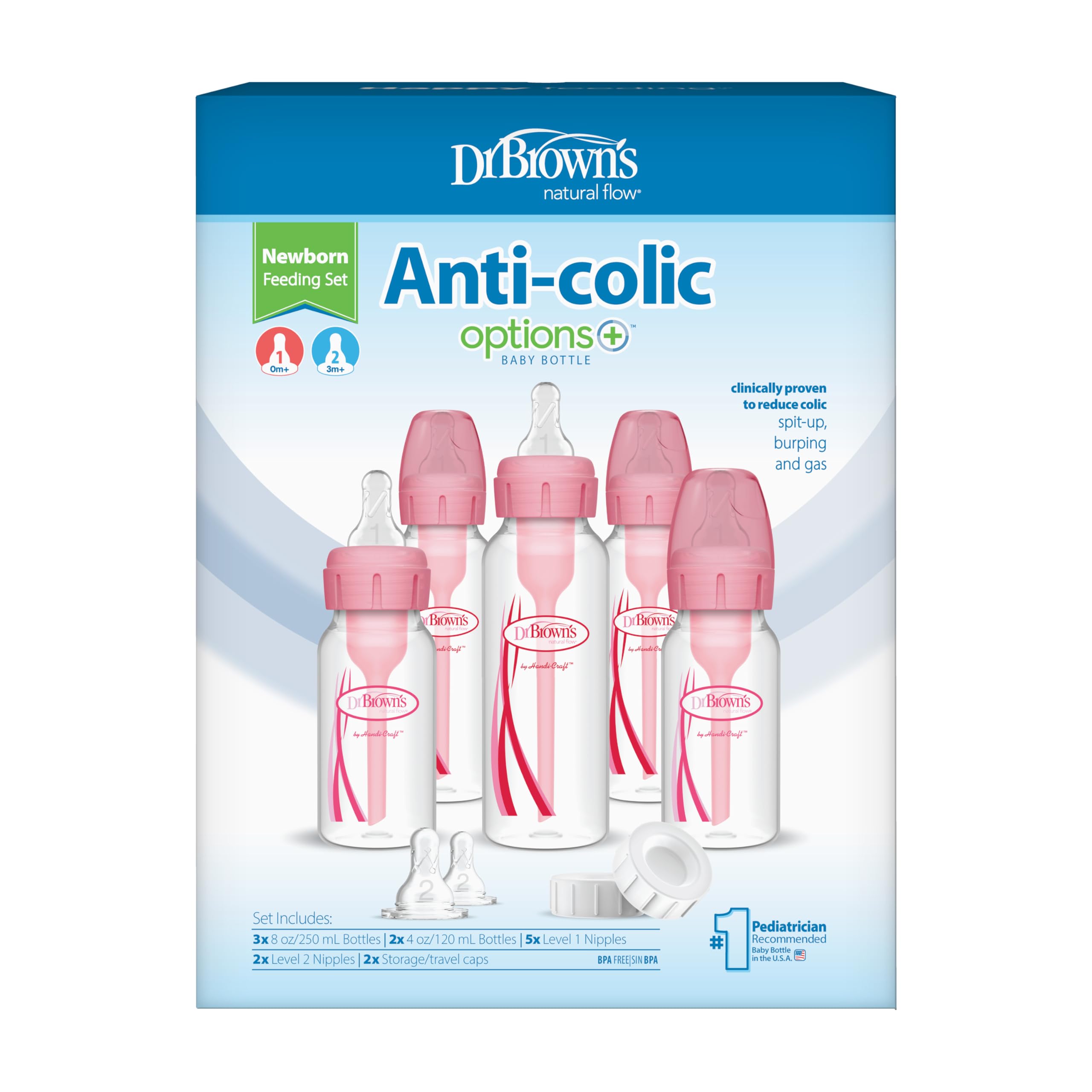 Dr. Brown's Options+ Narrow Baby Bottle Gift Set, Pink 🍁 All In One Marketplace Canada