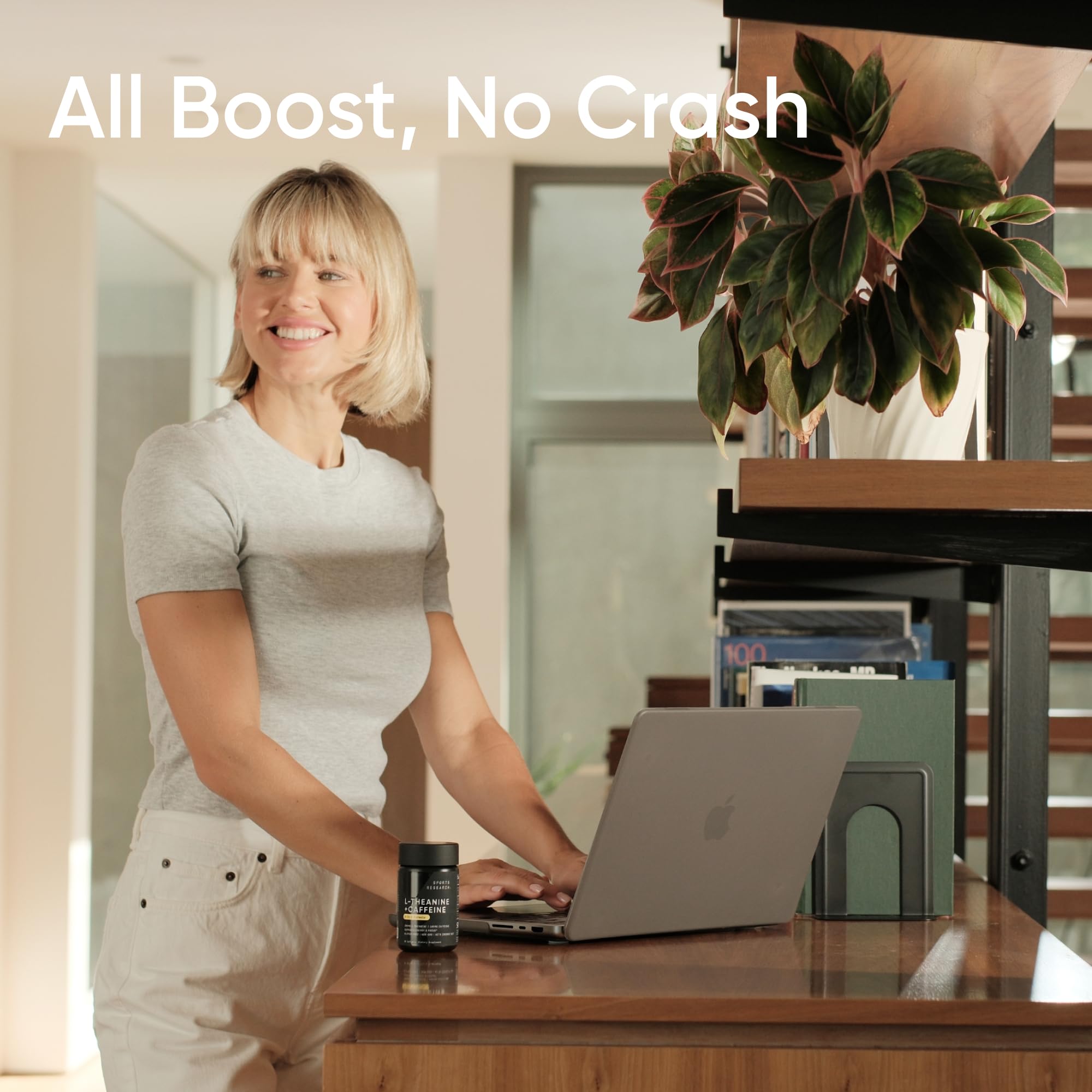 Sports Research® 2-in-1 L-Theanine Supplement with Caffeine & MCT Oil from Organic Coconuts - Focused Energy, Alertness & Relaxation Without Drowsiness - 200mg L Theanine, 100mg Caffeine - 60 Softgels 🍁 All In One Marketplace Canada