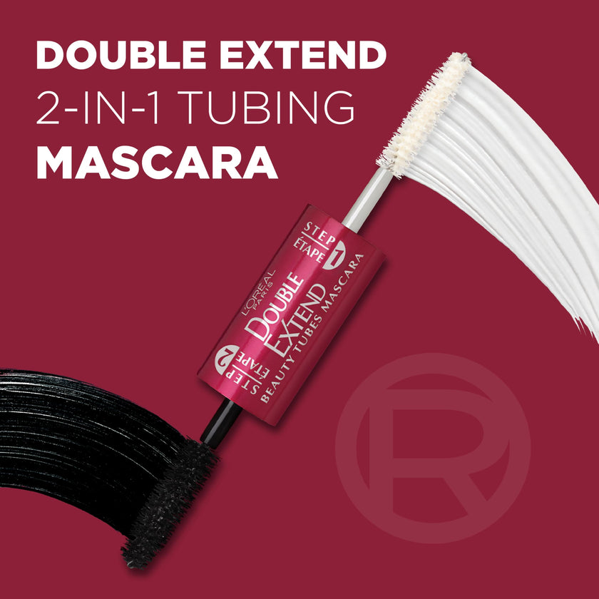 L’Oréal Paris Double Extend Tubing Mascara, Smudge-Free Formula Nourish Lashes, Beauty Tubes Lengthening, Blackest Black, 5ml 🍁 All In One Marketplace Canada