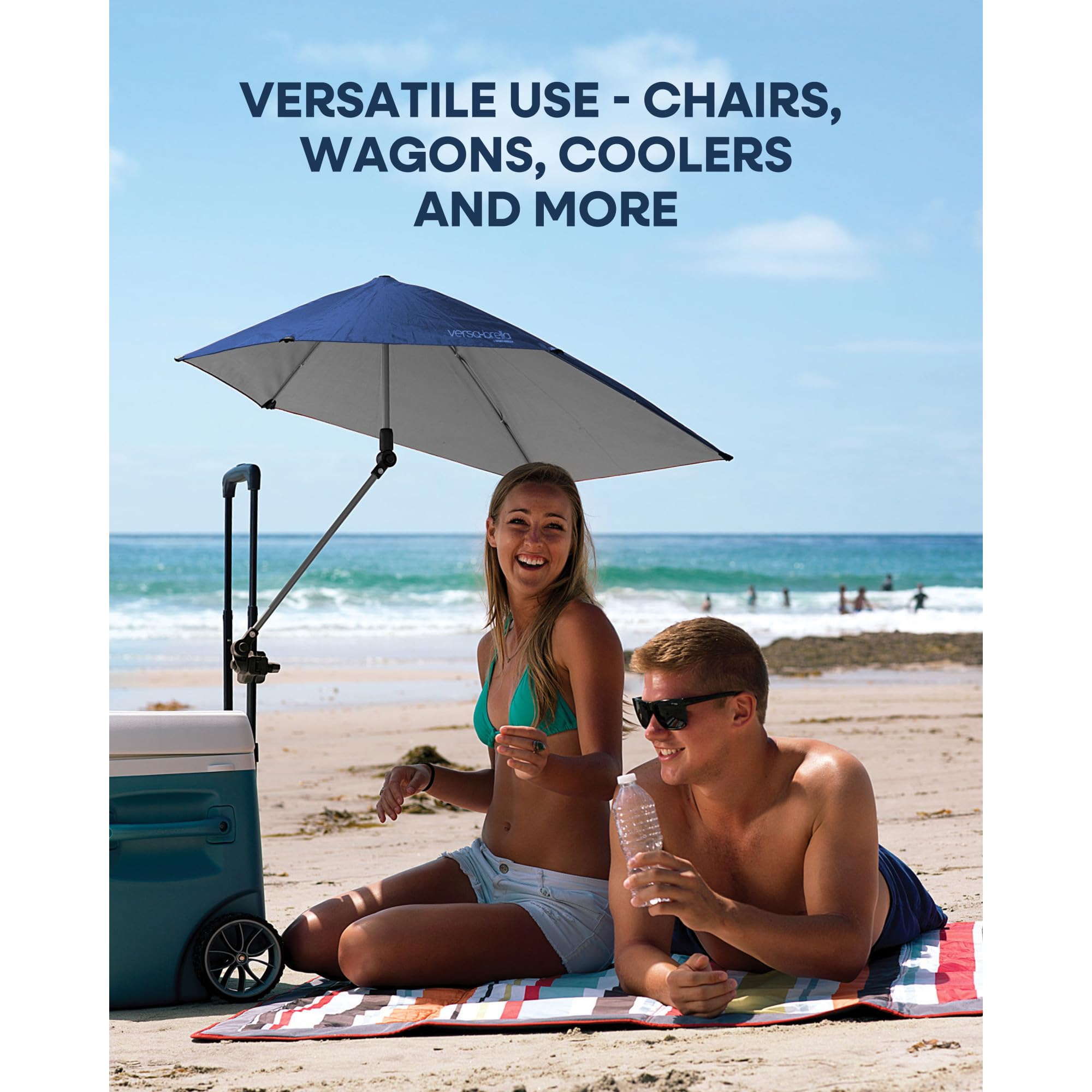 Sport-Brella Versa-Brella SPF 50+ Adjustable Umbrella with Universal Clamp, Regular, Gray 🍁 All In One Marketplace Canada