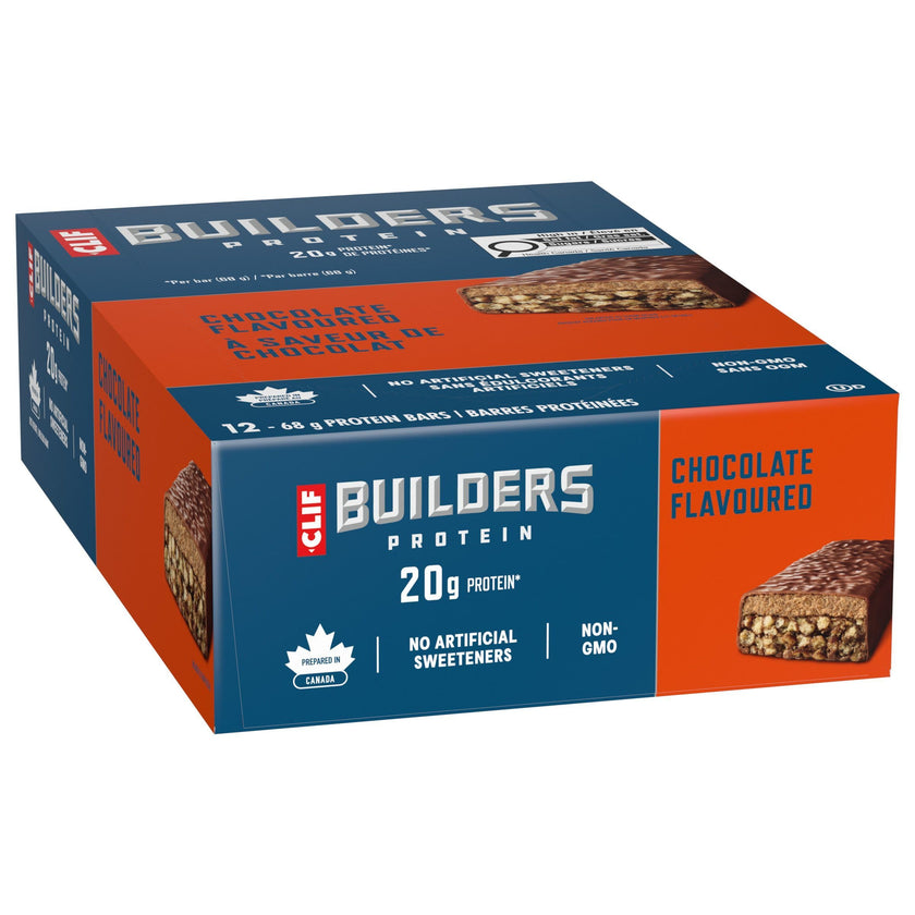 CLIF BUILDERS Protein Bars, Chocolate Flavour, 20g of Protein, Prepared in Canada, Gluten Free, No Artificial Sweeteners, 68 g (Pack of 12) 🍁 All In One Marketplace Canada