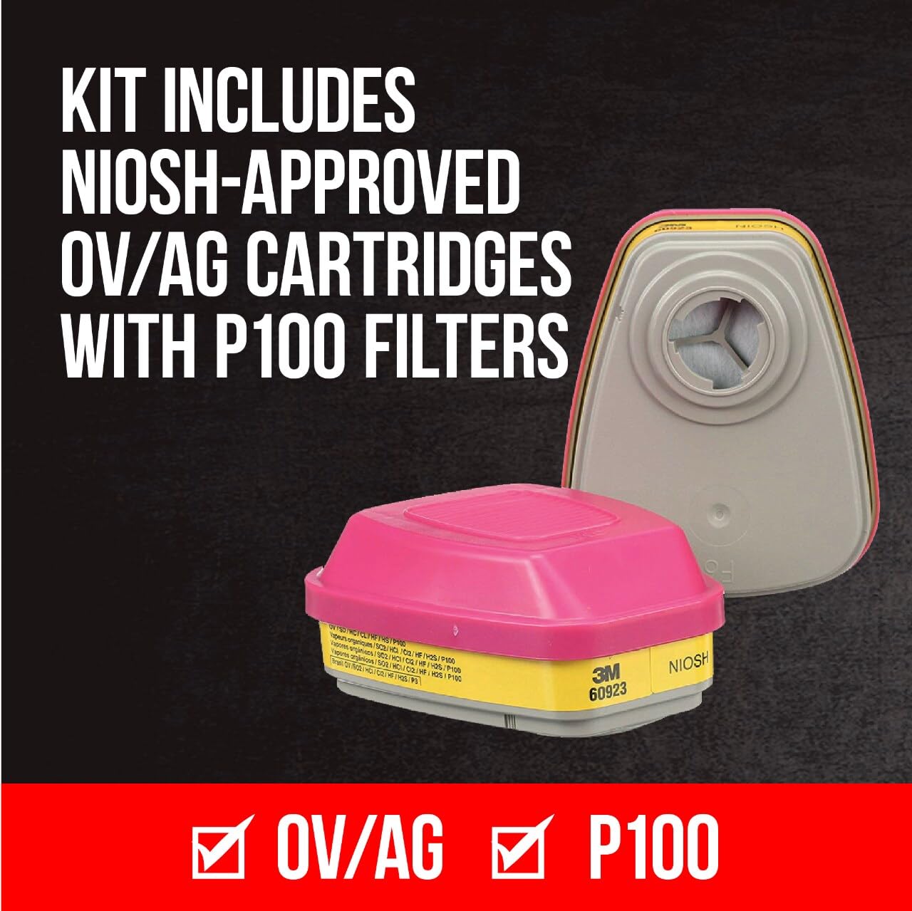 3M Pro Quick Latch Half Facepiece Reusable Respirator All-in-One Kit, Multi-purpose, M (1 Mask and 1-pair Cartridges) 🍁 All In One Marketplace Canada