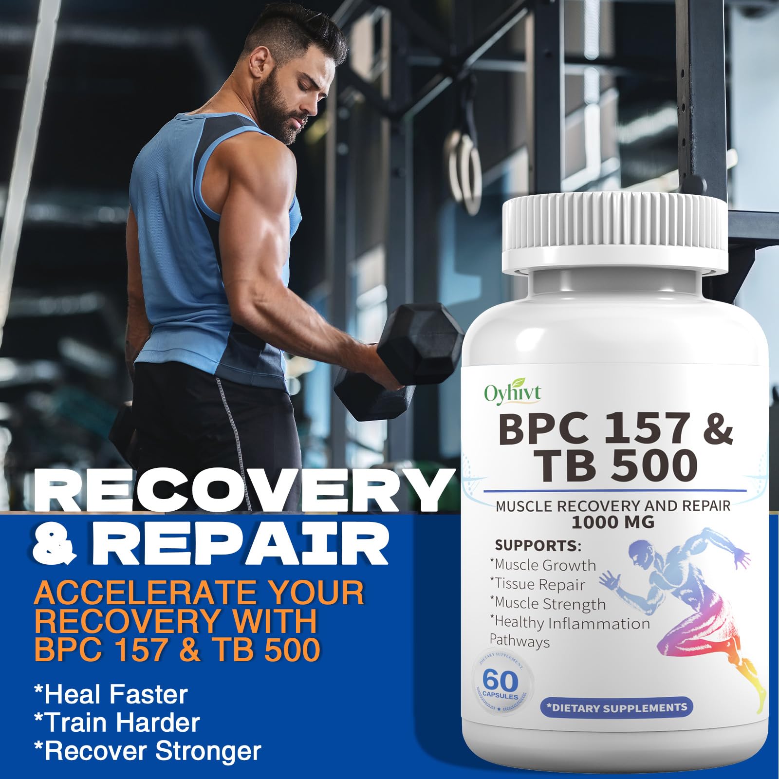 BPC-157 and TB 500 Capsules, supports muscle growth, tissue repair, strength,BPC-157 and TB 500for Muscle and Workout Recovery, 60-Capsule Bottle 🍁 All In One Marketplace Canada