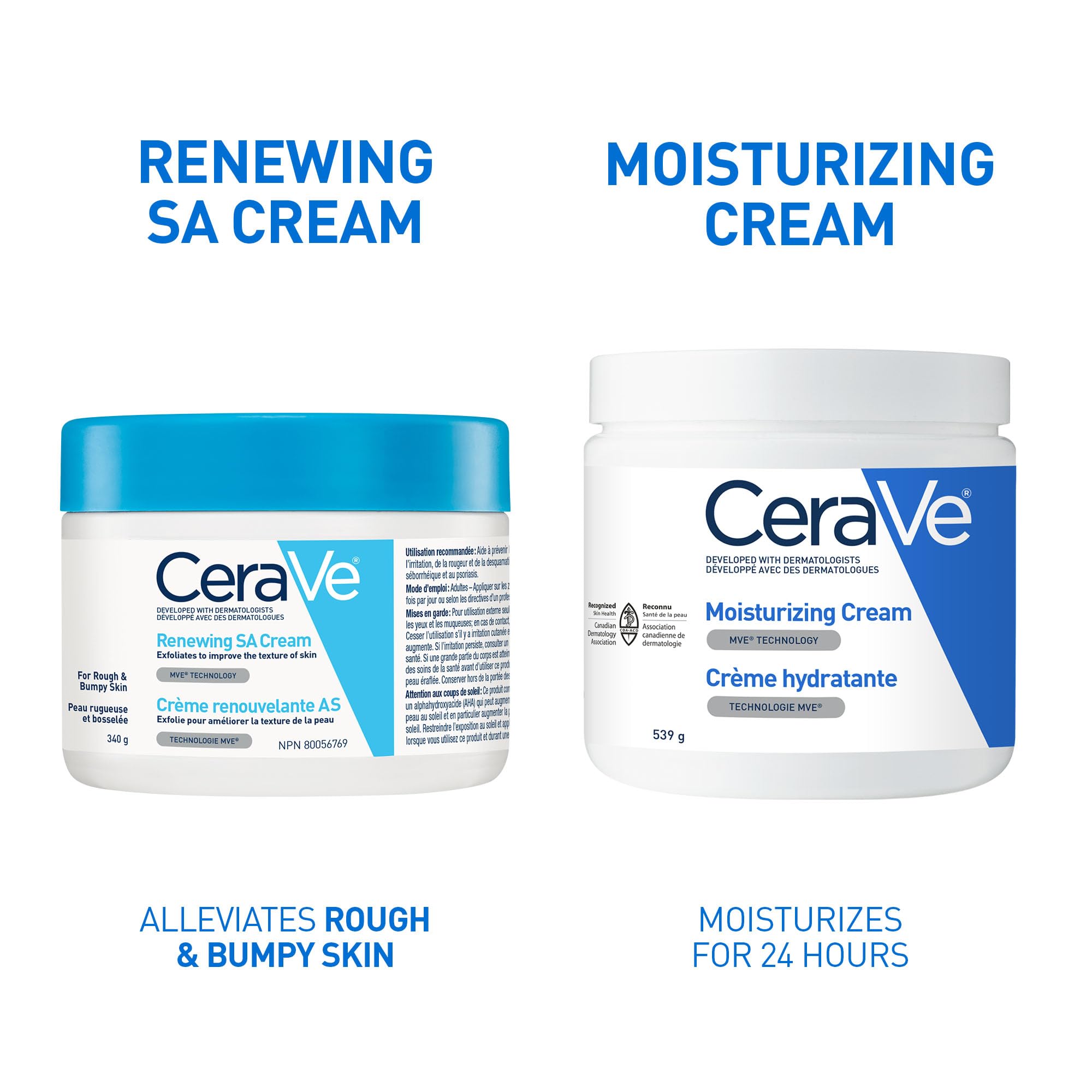 CeraVe Salicylic Acid Cream, Renewing SA Body Cream for Very Dry, Rough & Bumpy Skin, Psoriasis, Keratosis Pilaris, Itching & Flaking. With Lactic Acid, Hyaluronic Acid, Fragrance Free, 340g 🍁 All In One Marketplace Canada