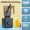 Chefman Obliterator 48 oz Countertop Blender for Smoothies, 1380W Motor to Crush Ice, Nuts, and Frozen Fruit with Stainless Steel Blade, Auto Blend Function, Includes 20 oz Travel Jar - Midnight 🍁 All In One Marketplace Canada