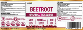 Herba 10,000mg Organic BeetRoot Capsules – 180 Count | 20:1 Beet Root Powder in Capsule | Nitric Oxide Supplements for Men & Women | Made in Canada 🍁 All In One Marketplace Canada