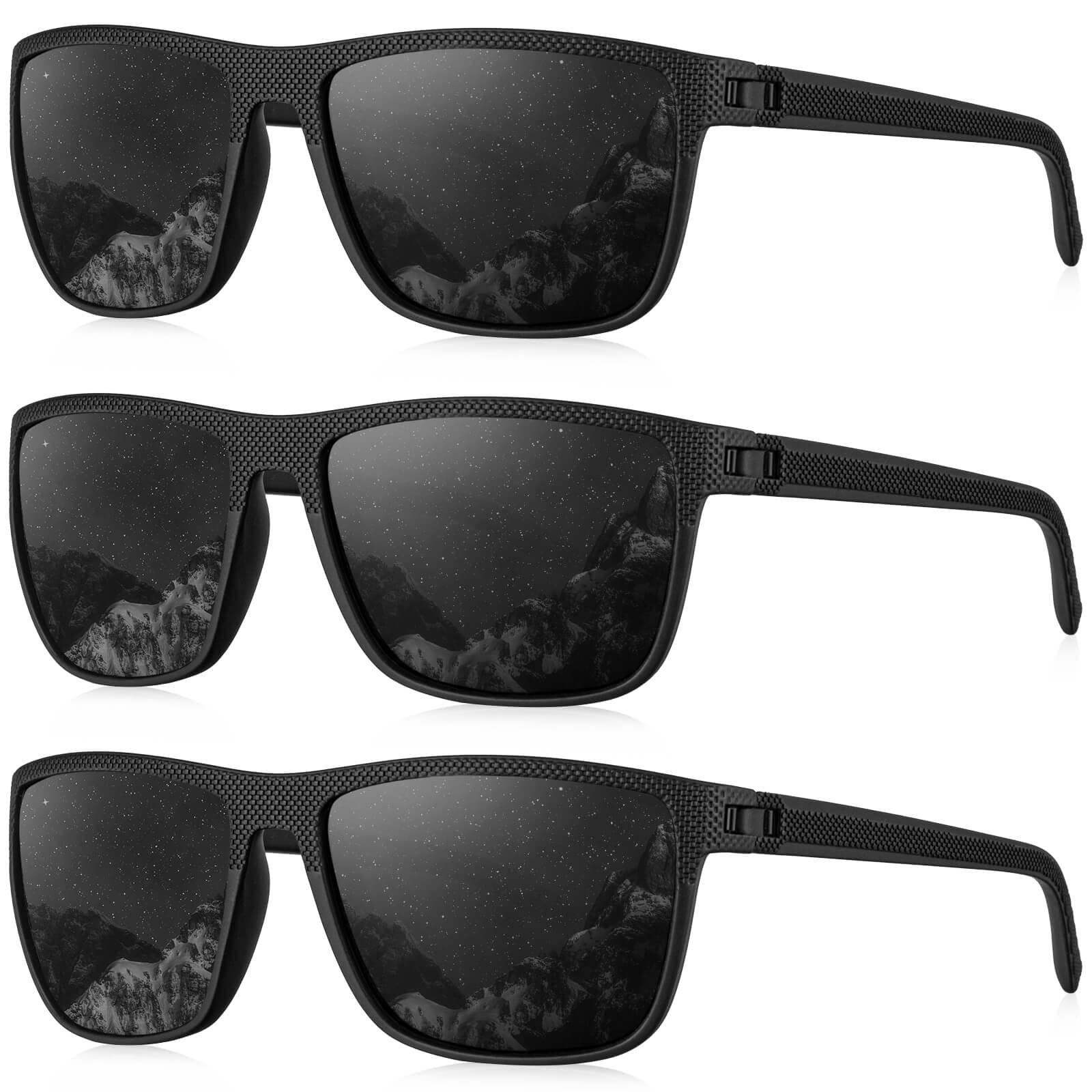 KALIYADI Polarized Sunglasses Men, Lightweight Mens Sunglasses Polarized UV Protection Driving Fishing Golf (Black/Black/Black) 🍁 All In One Marketplace Canada