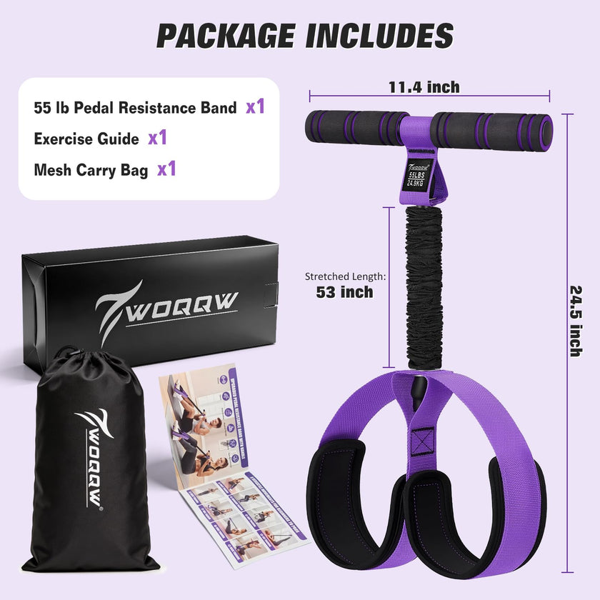 Upgraded Pedal Resistance Band with Handles, Foot Pedal Resistance Bands for Women, Core Abs Leg Training, Exercise Bands for Full Body Workout Fitness, Home Gym Equipment, Pilates & Physical Therapy 🍁 All In One Marketplace Canada