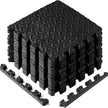 Yes4All EVA Interlocking Mats, Puzzle Floor Tiles, Foam Floor Padding with Border for Furniture, Home Space, Living Room, Garage - Black, 1.02 m2 🍁 All In One Marketplace Canada