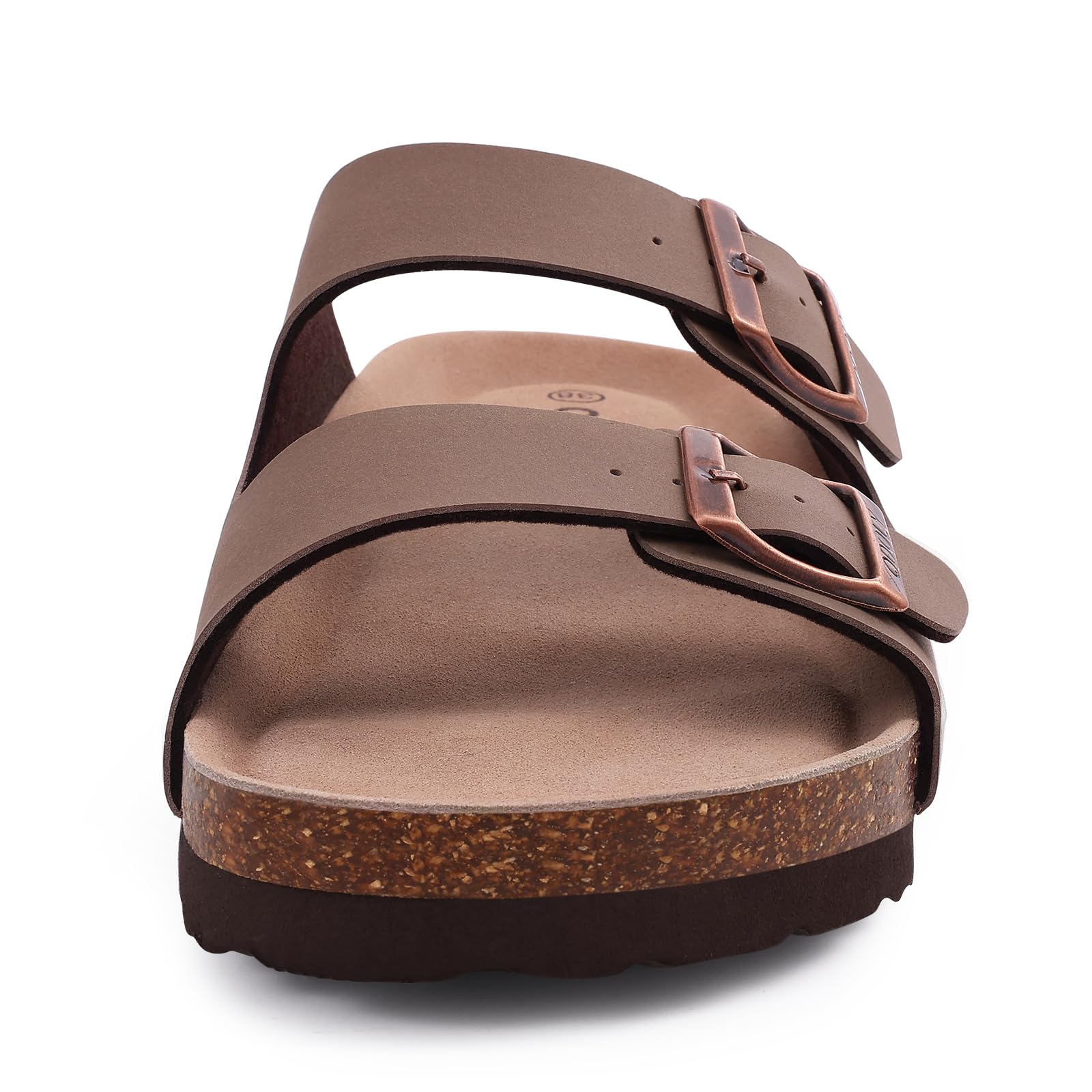 ODOLY Women Cork Footbed Slide Sandal, Arch Support Summer Outdoor Sandals with Adjustable Buckle for Women and Men, Brown 39 (8-8.5 Women/6.5-7 Men) 🍁 All In One Marketplace Canada