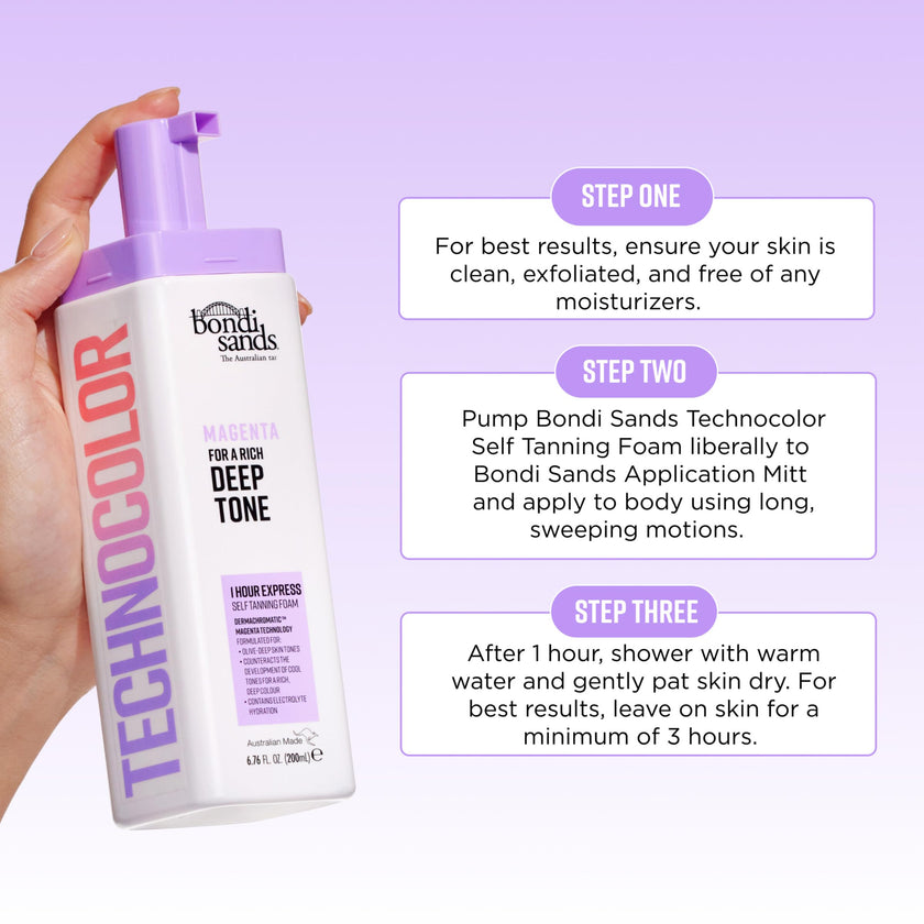 BONDI SANDS TECHNOCOLOR 1 HOUR EXPRESS SELF TANNING FOAM MAGENTA 200mL (CANADA) 🍁 All In One Marketplace Canada