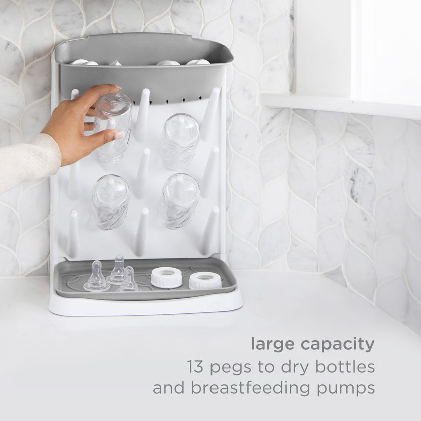 Ubbi Vertical Baby Bottle Drying Rack, Countertop Drying Rack Baby Accessory, Grey 🍁 All In One Marketplace Canada
