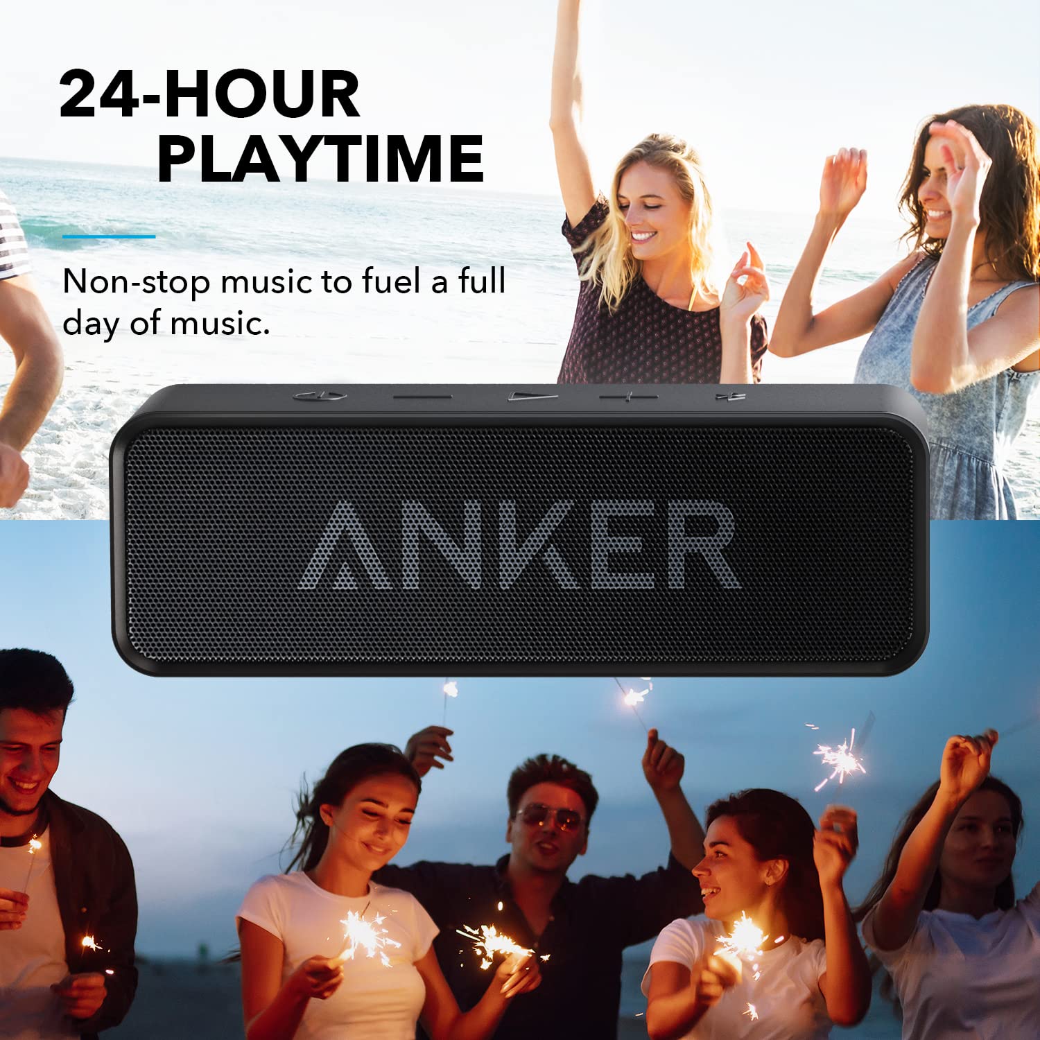 Upgraded, Anker Soundcore Bluetooth Speaker with IPX5 Waterproof, Stereo Sound, 24H Playtime, Portable Wireless Speaker for iPhone, Samsung and More 🍁 All In One Marketplace Canada