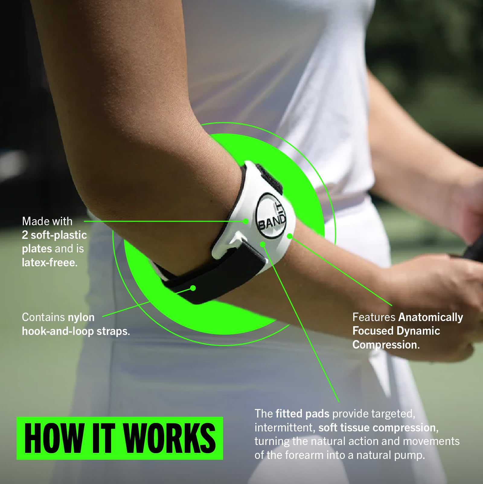 BandIT ® Therapeutic Arm Band for Elbow & Forearm Pain Relief, Anatomically Focused Dynamic Compression Band for Carpal Tunnel, Tendonitis, Tennis Elbow, Golfers Elbow, Sprains, & Arthritis, White 🍁 All In One Marketplace Canada