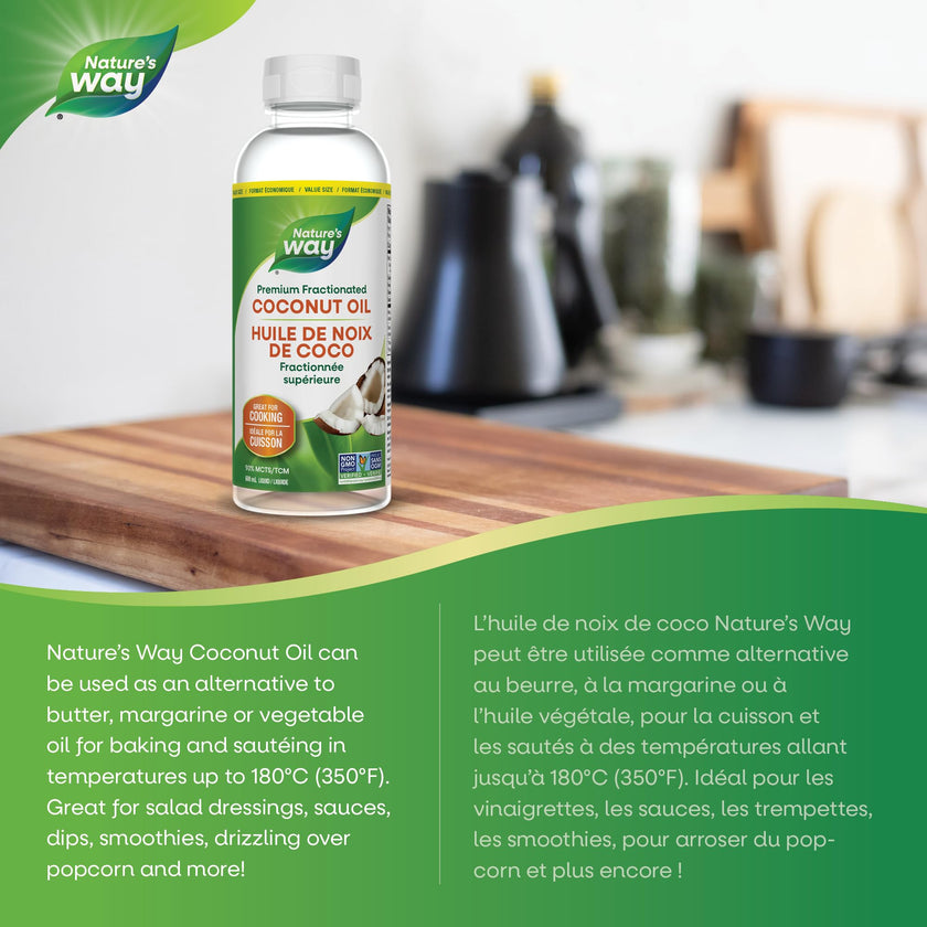 Nature's Way Premium Coconut Oil, Great for Cooking, Liquid, 600 ml 🍁 All In One Marketplace Canada