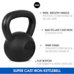 Yes4All Solid Cast Iron Kettlebell Weights Set – Great for Full Body Workout and Strength Training – Kettlebell 20 lbs (Black) 🍁 All In One Marketplace Canada