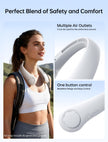 JISULIFE Portable Neck Fan, Hands Free Bladeless Hanging Sport Fan, 4000 mAh Battery Operated Wearable Personal Fan, Leafless, Rechargeable, Headphone Design, USB Powered Desk Fan, 5 Speeds - Grey 🍁 All In One Marketplace Canada