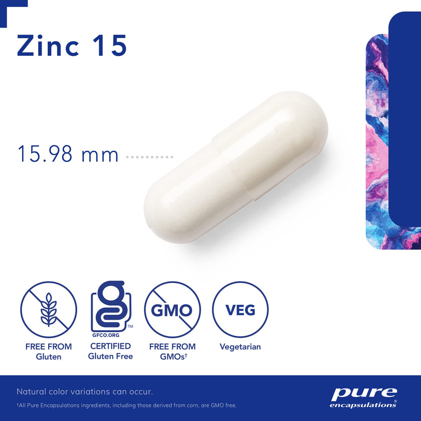 Pure Encapsulations Zinc 15 mg - Zinc Picolinate Supplement for Immune System Support - For Wound Healing - With Premium Zinc Picolinate - 180 Capsules 🍁 All In One Marketplace Canada