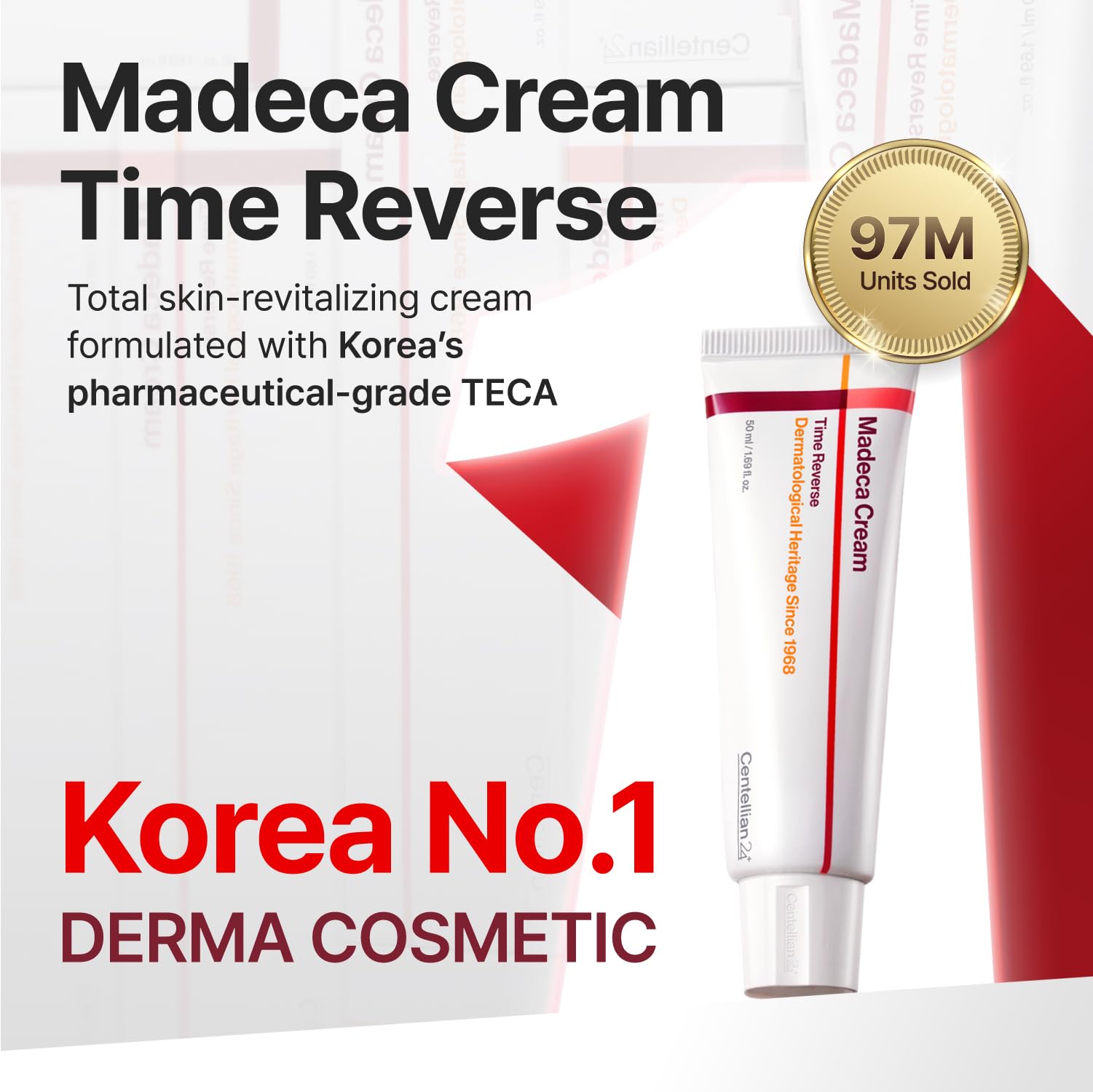 CENTELLIAN 24 Madeca Cream Time Reverse (1.69fl oz) - Advanced Fast-Absorbing & Nourishing, Hydrates, Firms & Reduces Wrinkles, Low Irritation, Korean Skin Care Centella Asiatica, Collagen 🍁 All In One Marketplace Canada