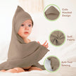 Infancie 100% Organic Cotton Muslin Hooded Baby Towels 2 Pack 81 X 81 CM Shower Towel Soft Breathable Lightweight Quick Dry Gentle On Baby Skin for Newborns and Infants 🍁 All In One Marketplace Canada
