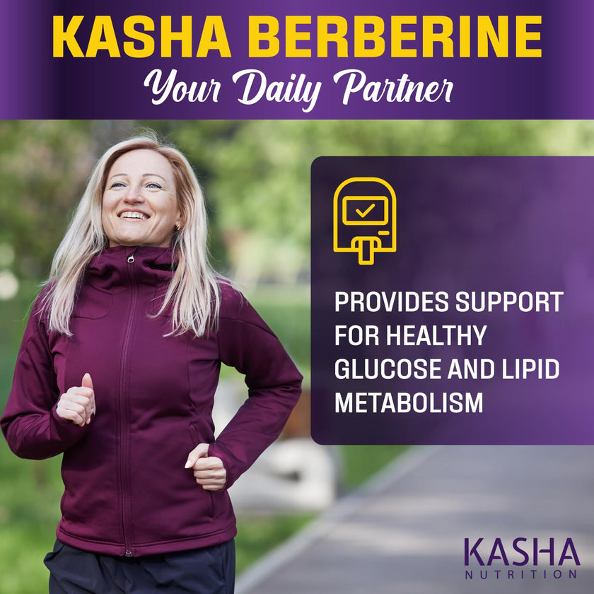 Maximum Strength Berberine Supplement 1000 mg Per Serving (500mg Per Capsule). Supports Healthy Glucose (Blood Sugar) and Lipid (Fats) Metabolism. Non-GMO, Vegan, Gluten-free. Bulk 120 Capsules. Proudly Canadian. Easy to Swallow. Kasha Nutrition