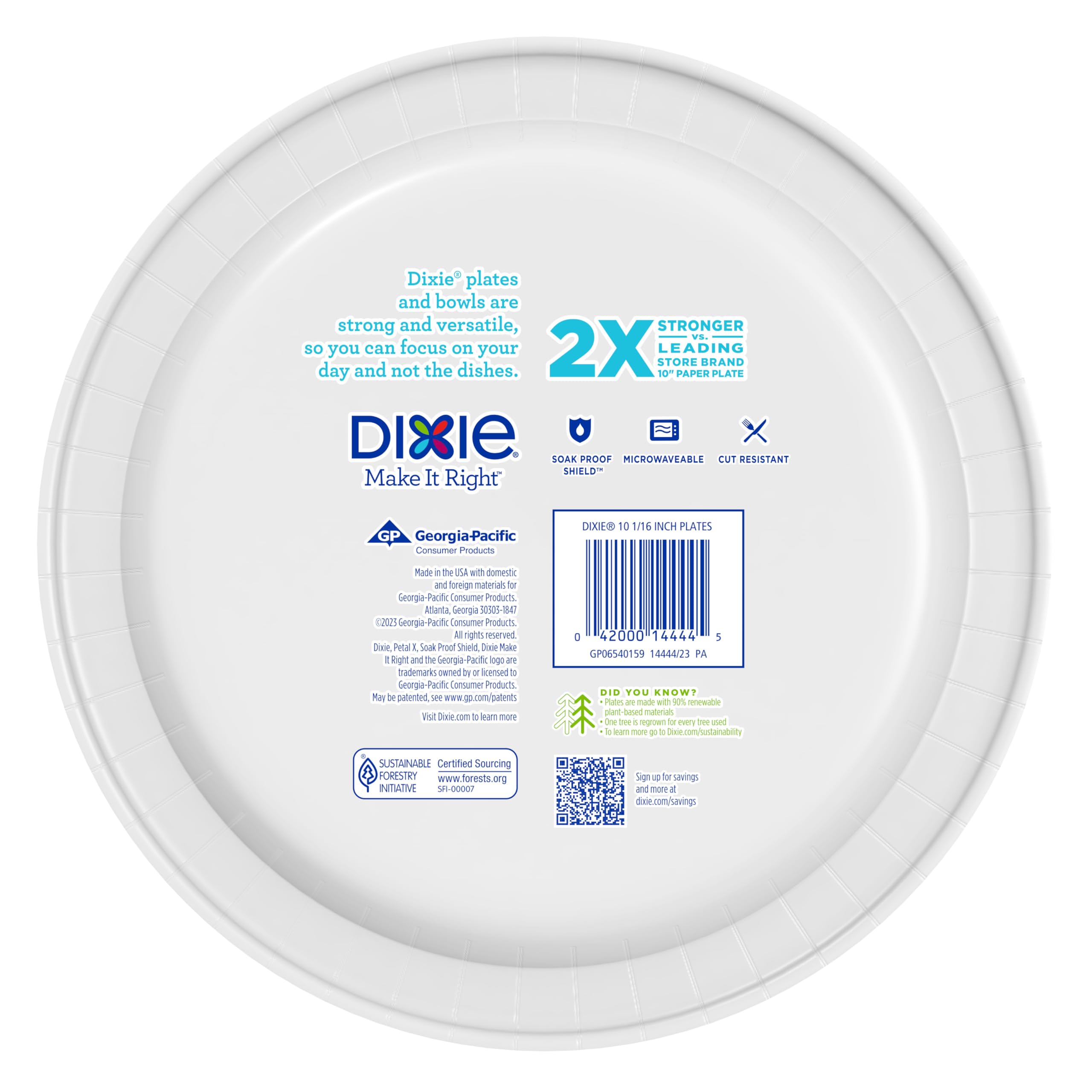 Dixie Large Paper Plates, 10 Inch, 150 Count, 2X Stronger, Microwave-Safe, Soak-Proof, Cut Resistant, Disposable Plates for Everyday Breakfast, Lunch, & Dinner Meals 🍁 All In One Marketplace Canada