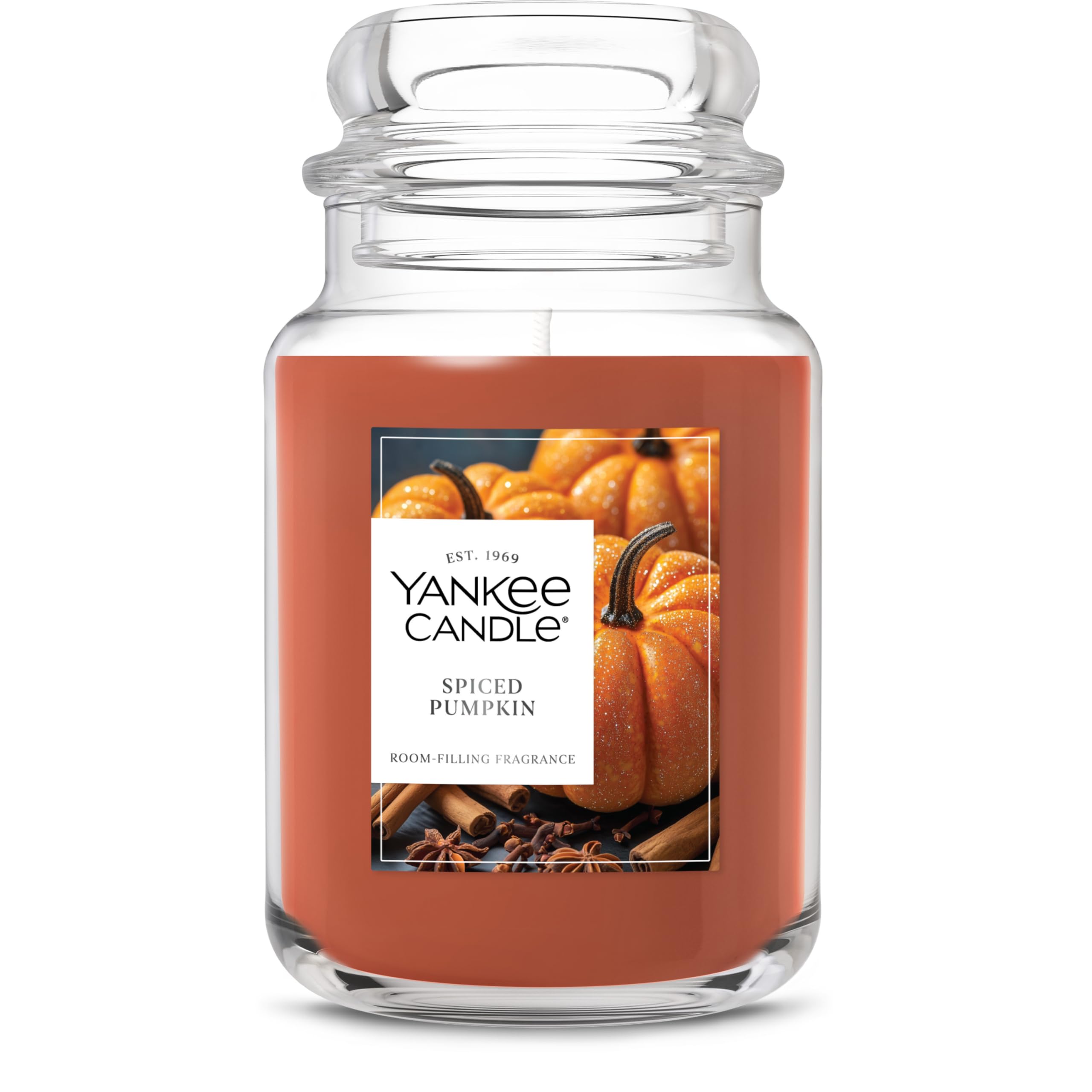 Yankee Candle Large Jar Scented Candle with up to 150 Hour Burn Time, Premium Plant Wax Blend for Cleaner Consistent Burn and Room Filling Fragrance, 22 oz, Spiced Pumpkin 🍁 All In One Marketplace Canada